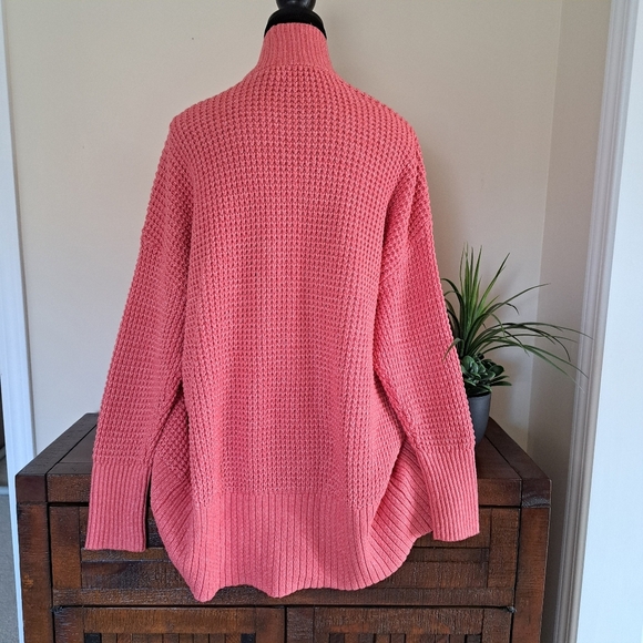 Torrid Cardigan Sweater Waflle Knit Open Cardigan Torrid Size 1  14 /16 XL Coral - Picture 6 of 13